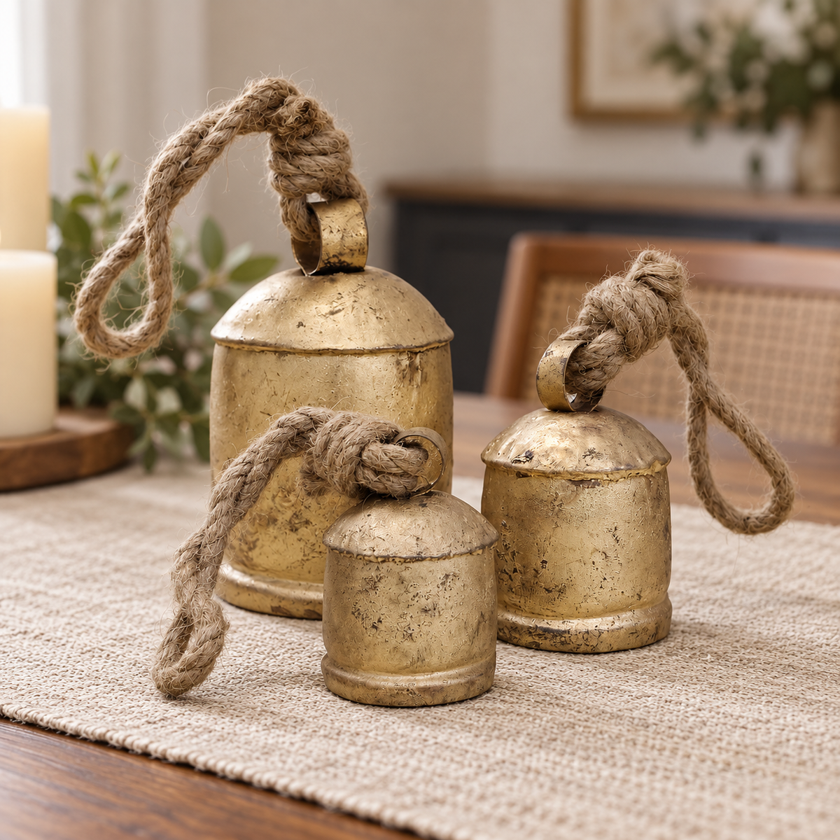 Handmade Rustic Cow Bells — Set of 3