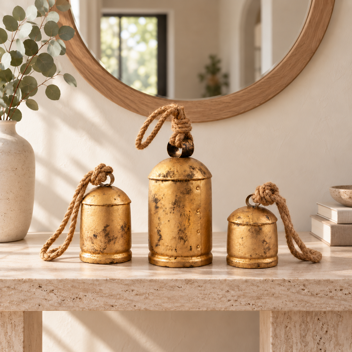 Handmade Rustic Cow Bells — Set of 3