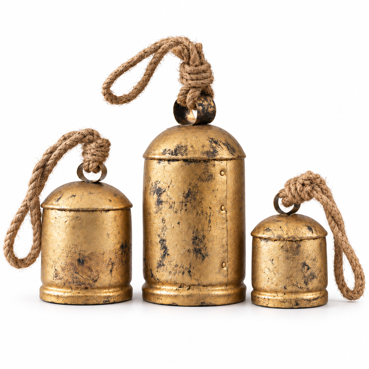 Handmade Rustic Cow Bells — Set of 3
