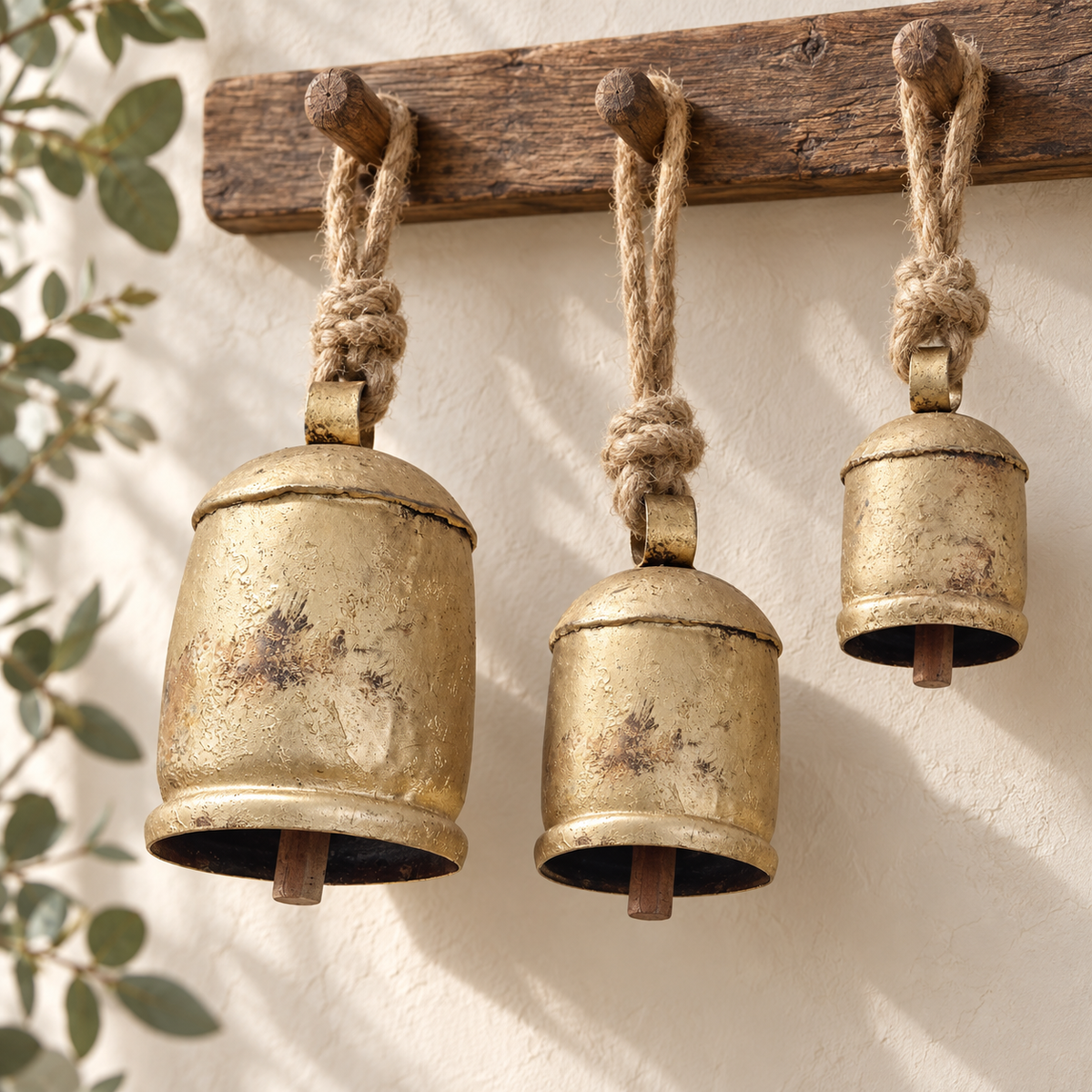 Handmade Rustic Cow Bells — Set of 3