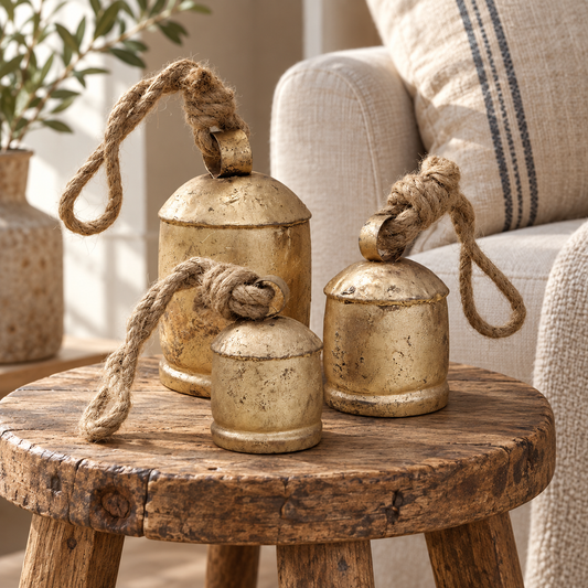 Handmade Rustic Cow Bells — Set of 3